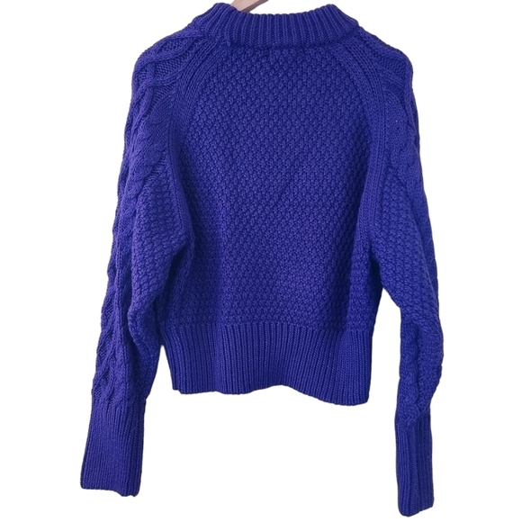 NWT H&M purple long-sleeve cable knit wool  sweater top jumper - Picture 11 of 15